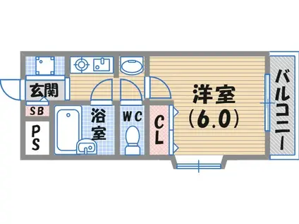 ステラハウス15(1K/1階)の間取り写真