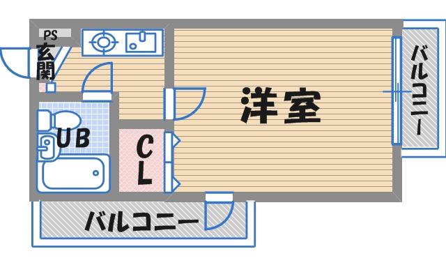 ステラハウス6(1K/2階)の間取り写真