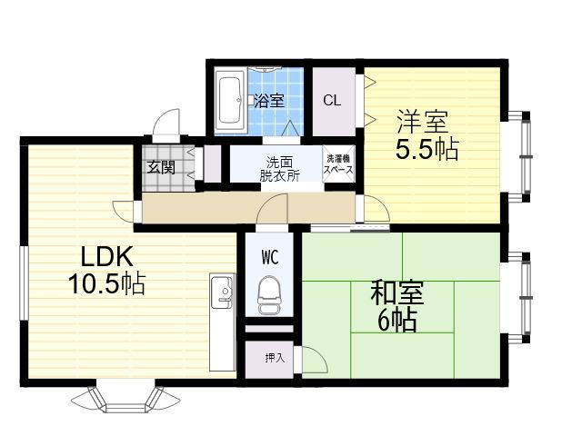 アネシス愛宕山2(2LDK/1階)の間取り写真