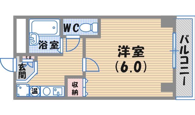 MOMO仁川(1K/3階)の間取り写真