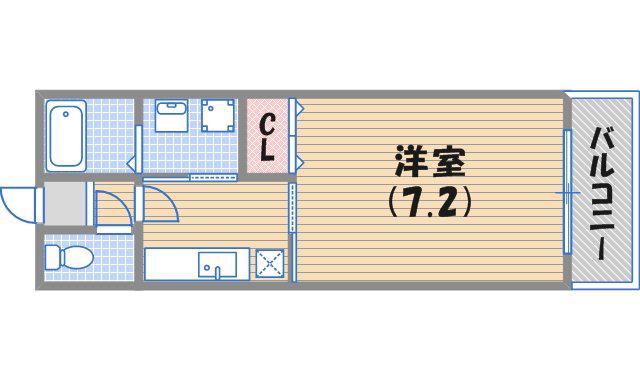 セイバリー仁川(1K/1階)の間取り写真
