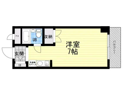 アイビーコートII(ワンルーム/2階)の間取り写真