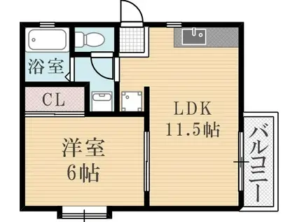 アーバンライフ(1LDK/2階)の間取り写真