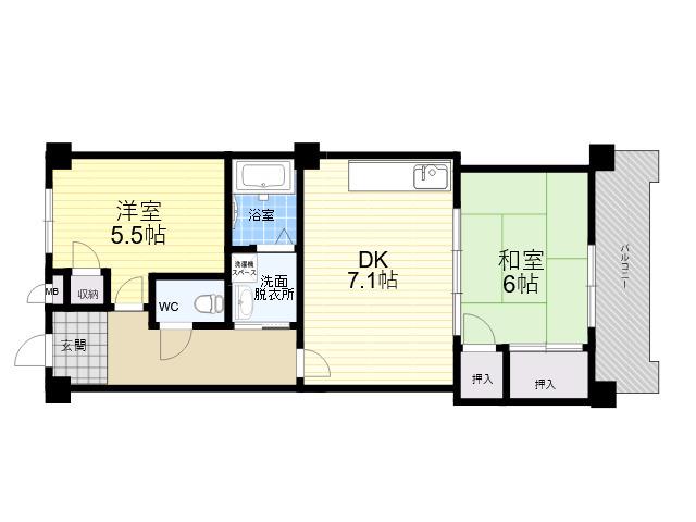 マンション光永コート(2DK/3階)の間取り写真