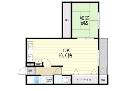 マンション幸(1LDK/3階)の間取り写真