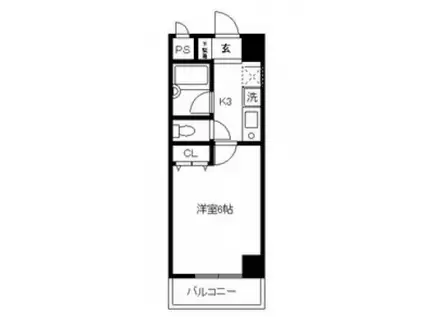 パルメーラ甲子園口(1K/3階)の間取り写真