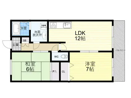 レジデンスハヤシ(2LDK/2階)の間取り写真