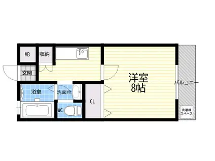 青木町ユーミンフラッツ(1K/2階)の間取り写真