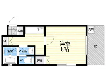 青木町ユーミンフラッツ(1K/1階)の間取り写真