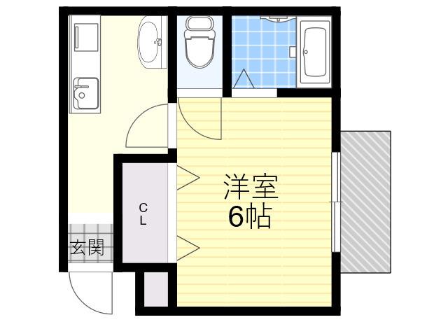シャンラヴィヌ(1K/2階)の間取り写真