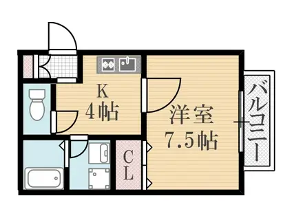 RYU21センチュリー(1K/1階)の間取り写真