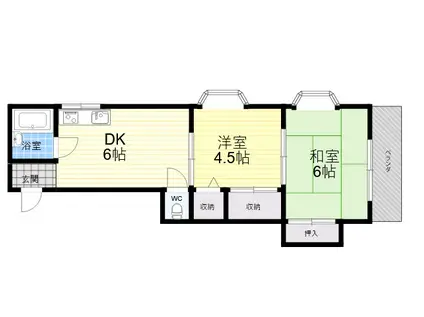 第二長楽荘(2DK/1階)の間取り写真