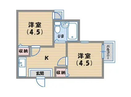 セレーノ門戸(2K/3階)の間取り写真