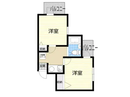 セレーノ門戸(2K/1階)の間取り写真