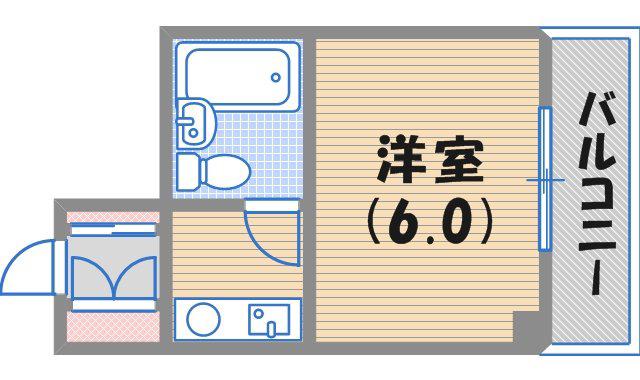 TYCOONサン九(1K/2階)の間取り写真