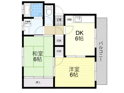 ブラウンハイツ(2DK/2階)の間取り写真