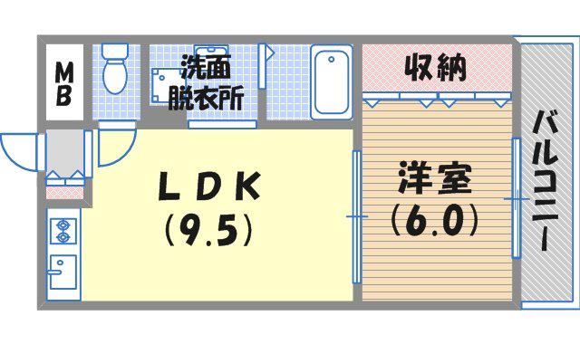 1996HERA(1LDK/3階)の間取り写真