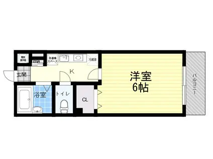 TRES7(1K/2階)の間取り写真