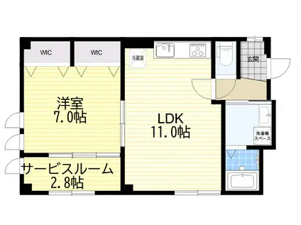 メゾン誠味(1LDK/2階)の間取り写真