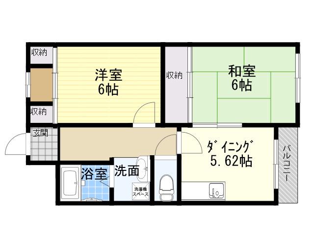 山中ハイツ(2DK/2階)の間取り写真