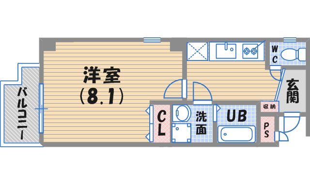 エル西宮(1K/4階)の間取り写真