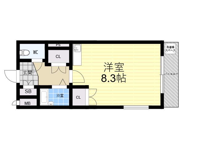 ヴィユ江上(1K/2階)の間取り写真