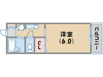 阪急今津線 甲東園駅 徒歩5分 2階建 築32年(1K/1階)の間取り写真