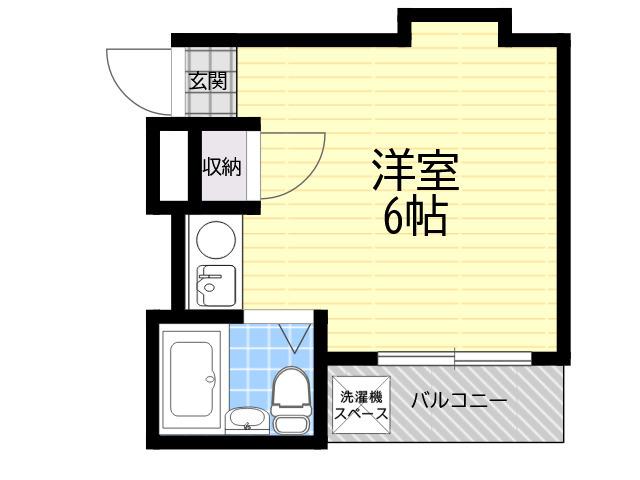 グローバル阪神西宮(ワンルーム/2階)の間取り写真