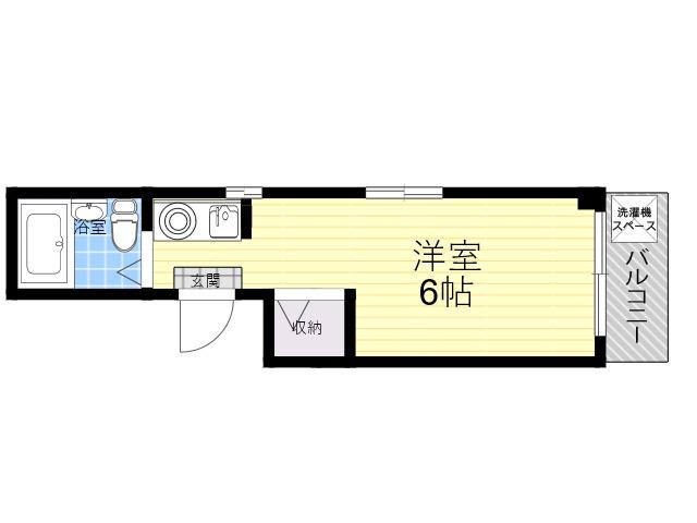 ブルックハイム甲子園(ワンルーム/3階)の間取り写真