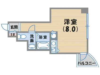 インターフェルティR2甲子園(ワンルーム/10階)の間取り写真