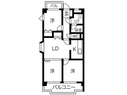ヌンクタータ(2LDK/2階)の間取り写真