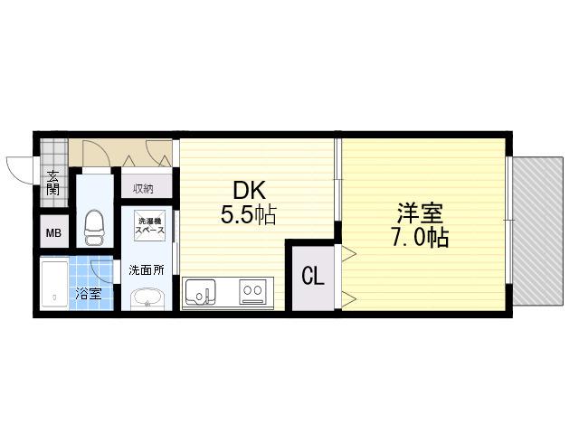 セレナ東甲子園(1DK/3階)の間取り写真