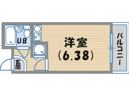 ベルトピア西宮Ⅰ(ワンルーム/3階)の間取り写真