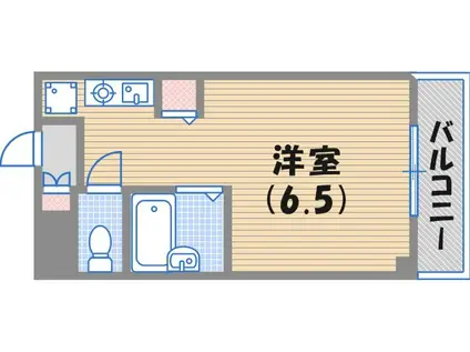 レヂデンス夙川(1K/2階)の間取り写真