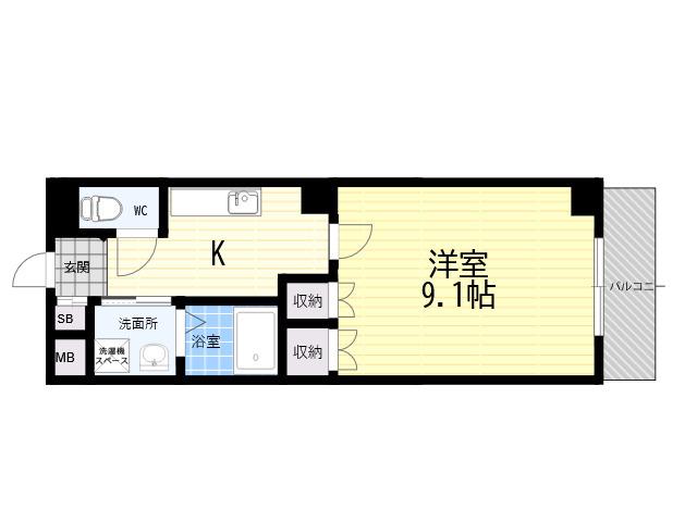 フルハウス(1K/3階)の間取り写真