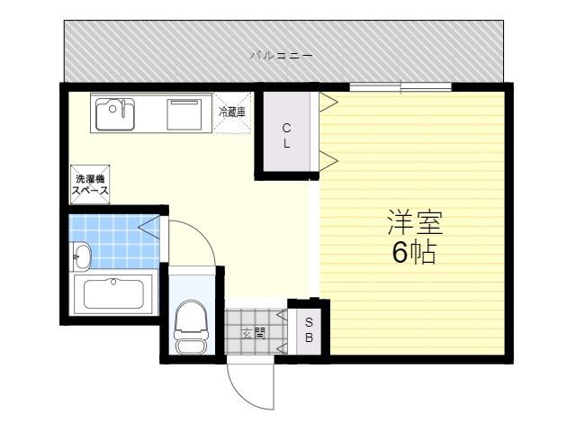 夙川ハイツAIOI(1K/1階)の間取り写真