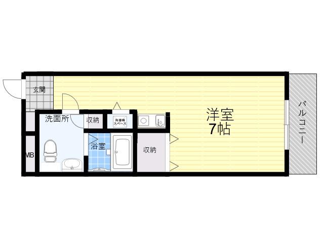 GRANPINO武庫川(1K/5階)の間取り写真