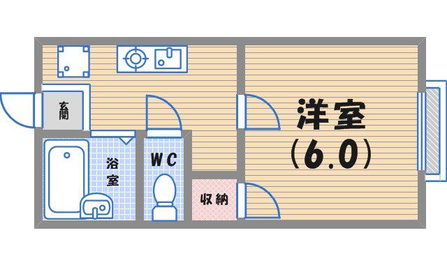 ハイツエアリー(1K/2階)の間取り写真