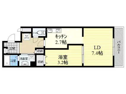 グランクリュ西宮(1LDK/1階)の間取り写真