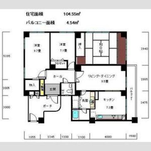 白鷹松下町マンション(3LDK/1階)の間取り写真