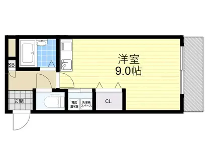 甲子園ウエスト(ワンルーム/4階)の間取り写真