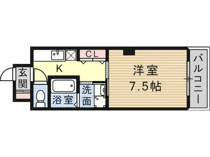 BELAIR江上町(1K/4階)の間取り写真