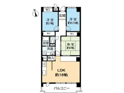夙川リンデンハイム(3LDK/6階)の間取り写真