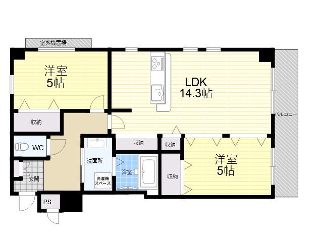 コンフォートプレイス(2LDK/2階)の間取り写真