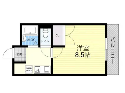 カサカルロサⅡ(1K/2階)の間取り写真