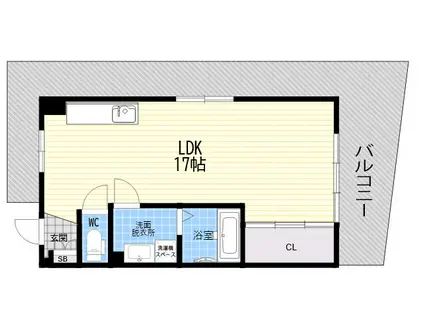 ベル西宮北口Ⅱ(ワンルーム/2階)の間取り写真