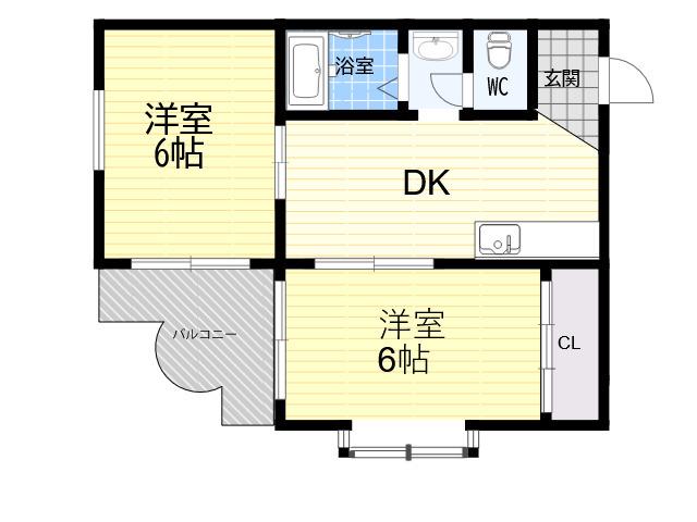 第2庭園ハイツ(2DK/2階)の間取り写真