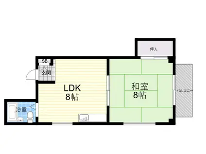 サニーハウス(1LDK/2階)の間取り写真