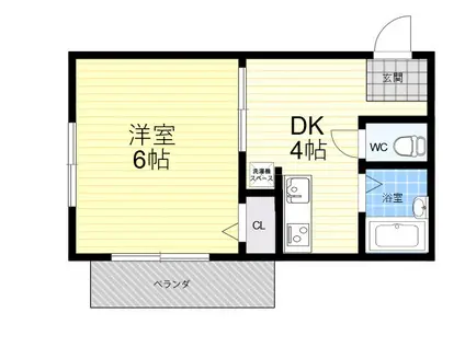 パラツィーナ甲子園口Ⅱ(1DK/2階)の間取り写真