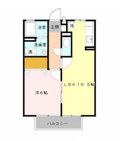 エスポワール(1LDK/1階)の間取り写真